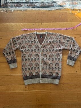 Needles Button Cardigan Sweater - Brown / Orange L
